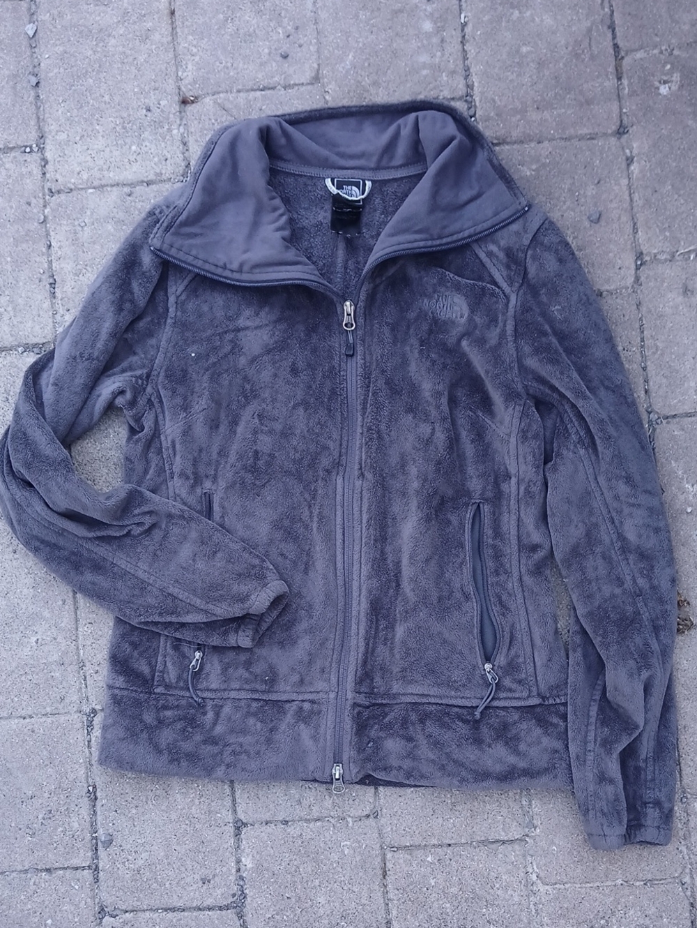 The North Face Women's Charcoal Gray Teddy Fleece Zip Jacket